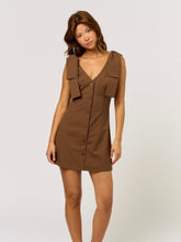 Load image into Gallery viewer, Brown Ribbon Shoulder Dress

