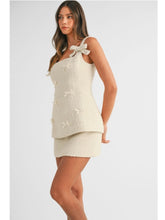Load image into Gallery viewer, Ivory Tweed Tunic Top &amp; Mini Skirt Set
