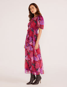 MinkPink Lexi Tiered Midi Dress