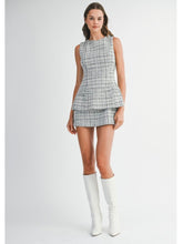 Load image into Gallery viewer, Black Tweed Layered Skort Mini Dress
