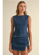 Load image into Gallery viewer, Denim Open Back Top &amp; Skirt Set
