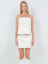 Load image into Gallery viewer, Cream Tie Shoulder Top &amp; Skirt Set
