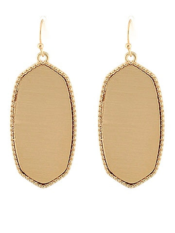 Gold Hexagon Drop Earrings