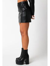 Load image into Gallery viewer, Black Faux Leather Mini Skirt
