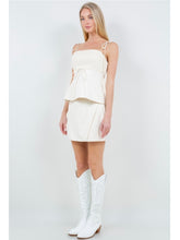 Load image into Gallery viewer, Cream Tie Shoulder Top &amp; Skirt Set
