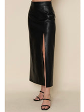 Load image into Gallery viewer, Black Faux Leather Midi Skirt
