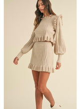 Load image into Gallery viewer, Taupe Ruffle Knit Top
