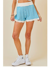 Load image into Gallery viewer, Blue &amp; Ivory Knit Shorts
