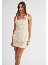 Load image into Gallery viewer, Ivory Tweed Tunic Top &amp; Mini Skirt Set

