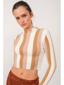 Amelia Stripe Ribbed Top