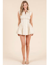 Load image into Gallery viewer, Beige Pleated Zip Dress
