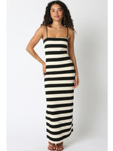 Load image into Gallery viewer, Black &amp; Ivory Dallas Stripe Maxi Dress
