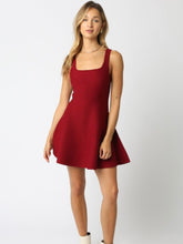 Load image into Gallery viewer, Crimson Fit &amp; Flare Dress
