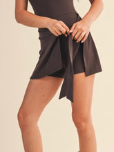 Load image into Gallery viewer, Chocolate Wrap Tie Front Athleisure Dress
