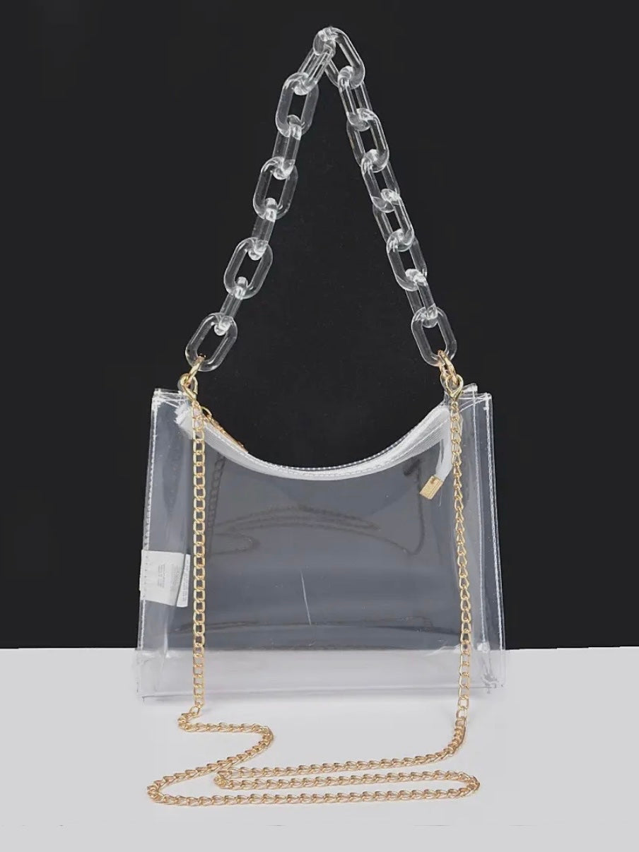 Clear Transparent Chain Shoulder Bag