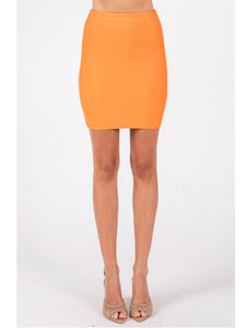 Orange Bandage Mini Skirt