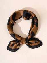 Load image into Gallery viewer, Camel Leopard Print Square Scarf
