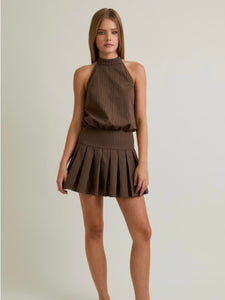Brown & Beige Stripe Dress