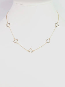 Gold Open Clover Necklace