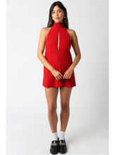 Load image into Gallery viewer, Red Aimee Halter Dress
