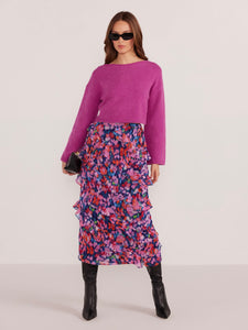 MinkPink Magenta Cropped Sweater