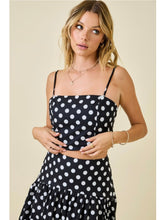 Load image into Gallery viewer, Black &amp; Ivory Polka Dot Crop Top &amp; Midi Skirt Set
