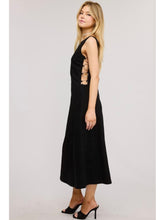Load image into Gallery viewer, Black Side Ring Midi Dress
