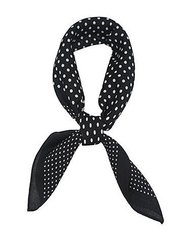 Black Polka Dot Print Scarf