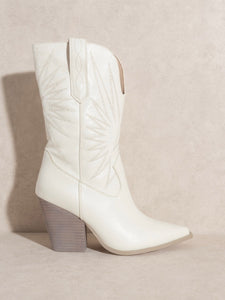 White Emersyn Embroidered Boots