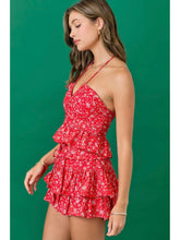 Load image into Gallery viewer, Red Floral Halter Top
