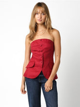 Load image into Gallery viewer, Crimson Linen April Top
