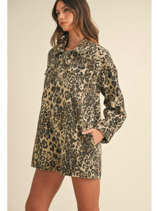 Leopard Button Down Romper