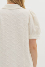 Load image into Gallery viewer, Cream Textured Puff Sleeve Dress
