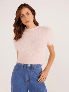 MinkPink Blush Millie Fluffy Knit Tee