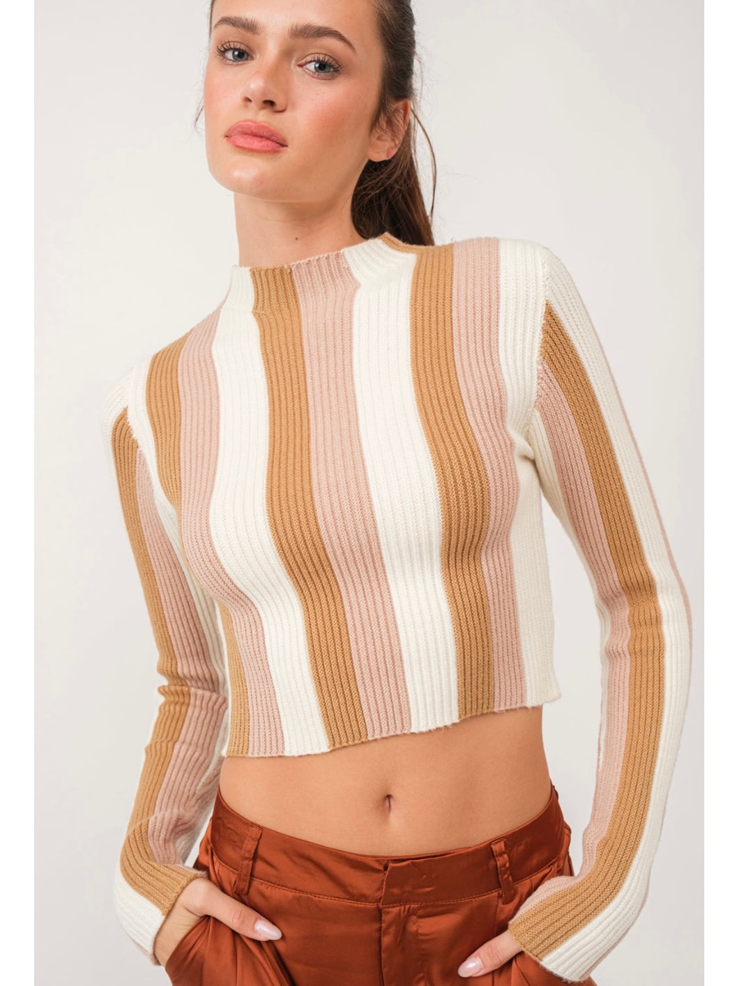Amelia Stripe Ribbed Top