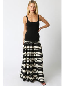 Black & White Stripe Maxi Dress
