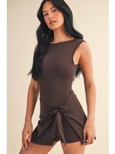 Load image into Gallery viewer, Chocolate Wrap Tie Front Athleisure Dress
