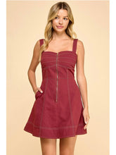Load image into Gallery viewer, Crimson Zip Front Dress
