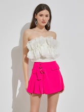 Load image into Gallery viewer, Creamy White Ruffle Strapless Top
