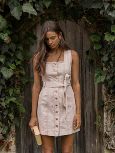 MinkPink Dahlia Pink Denim Panel Dress