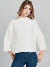 Load image into Gallery viewer, Ivory Ribbed Mock Neck Top
