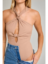 Load image into Gallery viewer, Mocha Knot Halter Neck Bodysuit
