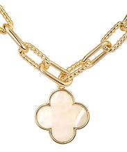 Load image into Gallery viewer, Gold Shell Clover Pendant Necklace
