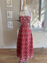 Load image into Gallery viewer, Crimson Embroidered Midi Dress
