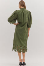 Load image into Gallery viewer, Olive Scallop Hem Midi Dress
