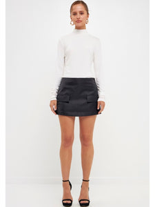 Black Pocket Flap Skort