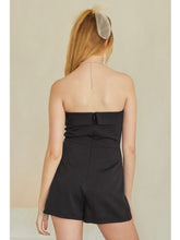 Load image into Gallery viewer, Black Bow Strapless Romper
