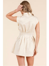 Load image into Gallery viewer, Beige Pleated Zip Dress
