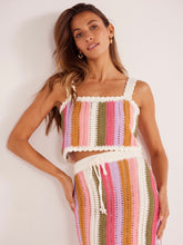 Load image into Gallery viewer, MinkPink Lito Stripe Crochet Top
