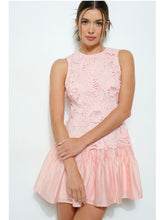Load image into Gallery viewer, Light Pink Floral Tiered Mini Dress
